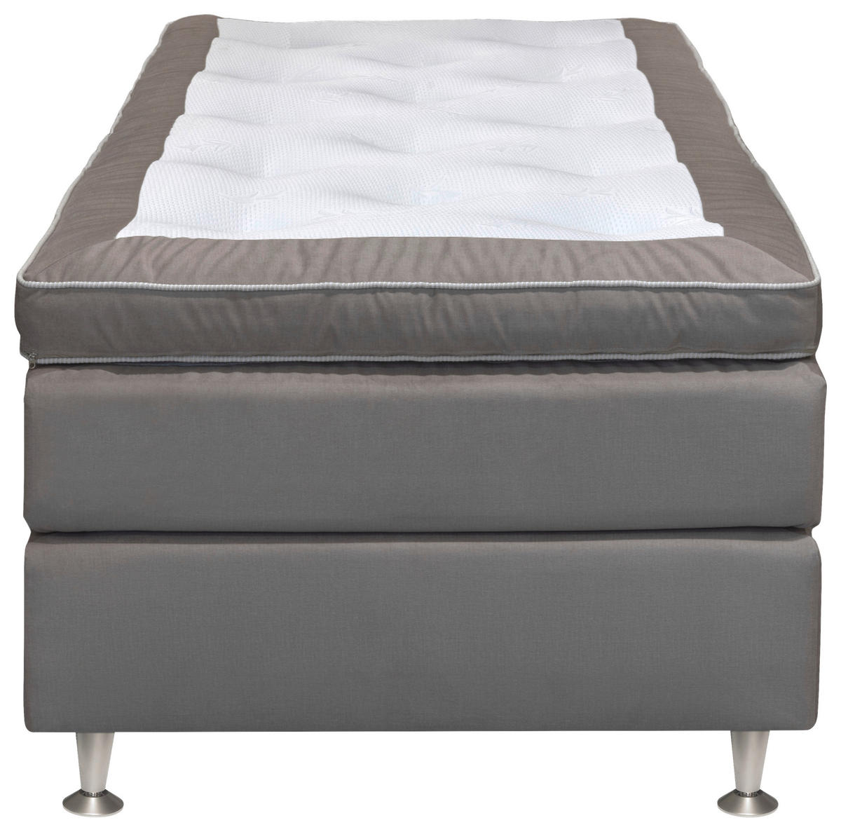 KONTINENTALSÄNG 90/200 cm  i grå  - svart/grå, Klassisk, metall/trä (90/200cm)