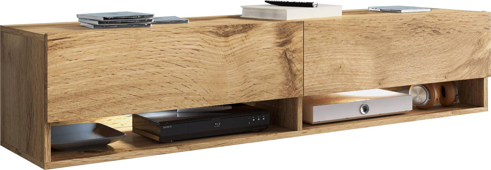 TV-BÄNK Vera II  i 140/30/31 cm  - ek Wotan/grå, Lifestyle, trämaterial/plast (140/30/31cm) - P & B
