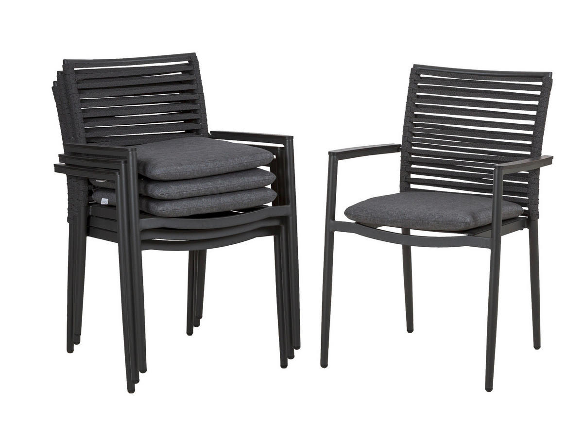 GARTENSET   - Dunkelgrau/Anthrazit, Basics, Holzwerkstoff/Kunststoff (120cm) - Gardenson