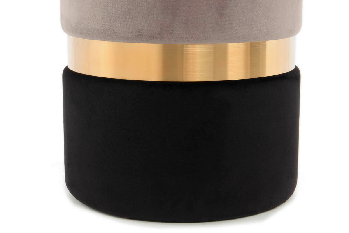 HOCKERSET in Grau, Schwarz, Goldfarben  - Goldfarben/Schwarz, MODERN, Kunststoff/Textil (31,5+36/44cm) - Kayoom