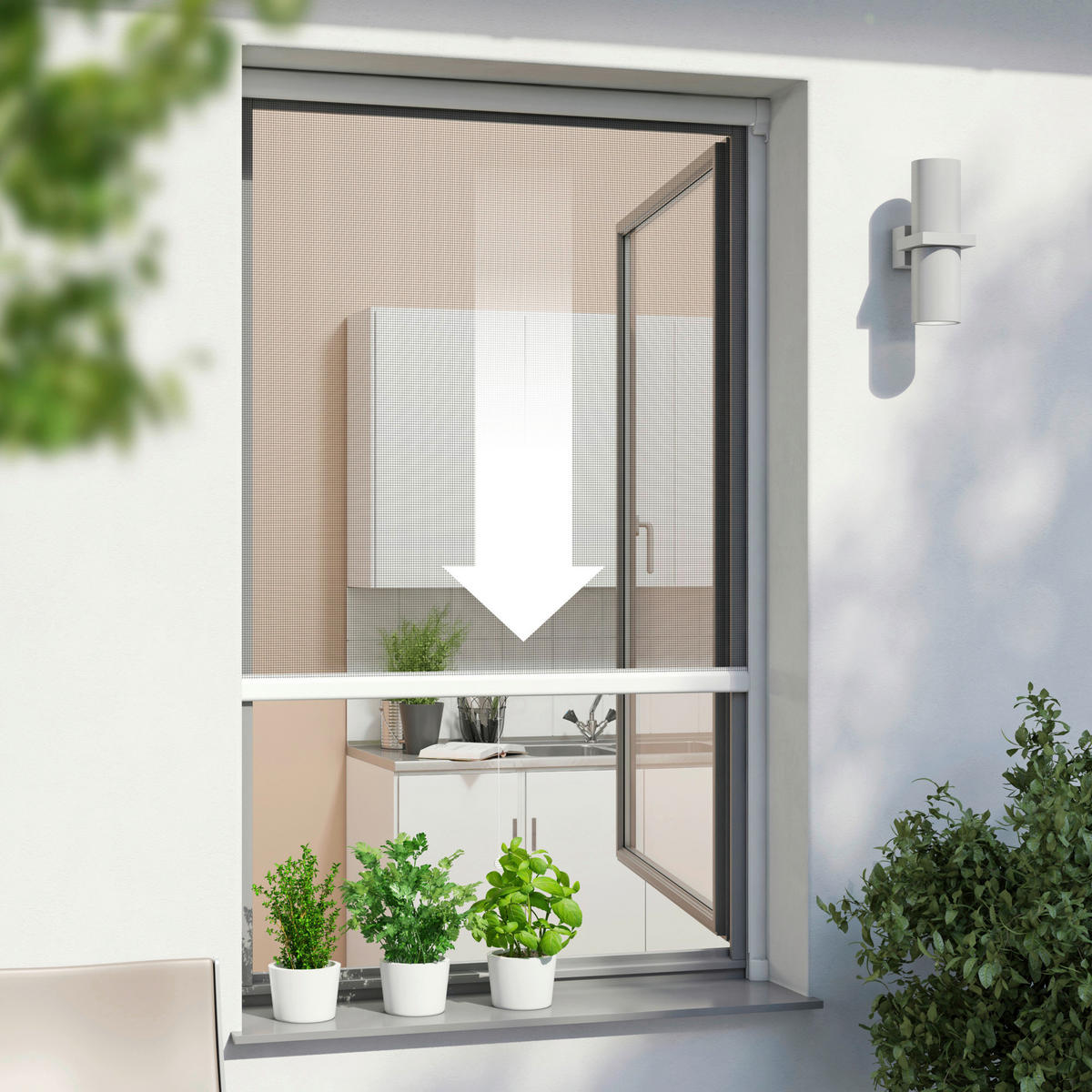 INSEKTENSCHUTZROLLO - Weiß, Basics (100/160cm)