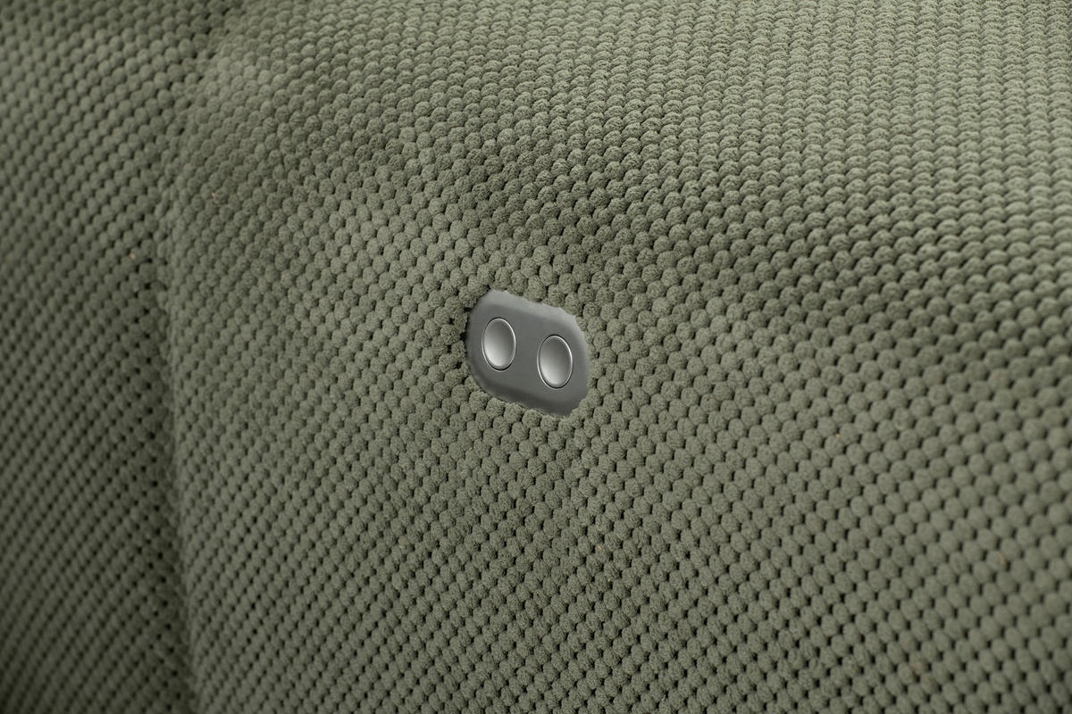 ECKSOFA in Velours Olivgrün  - Schwarz/Olivgrün, Design, Kunststoff/Textil (236/326cm) - Xora