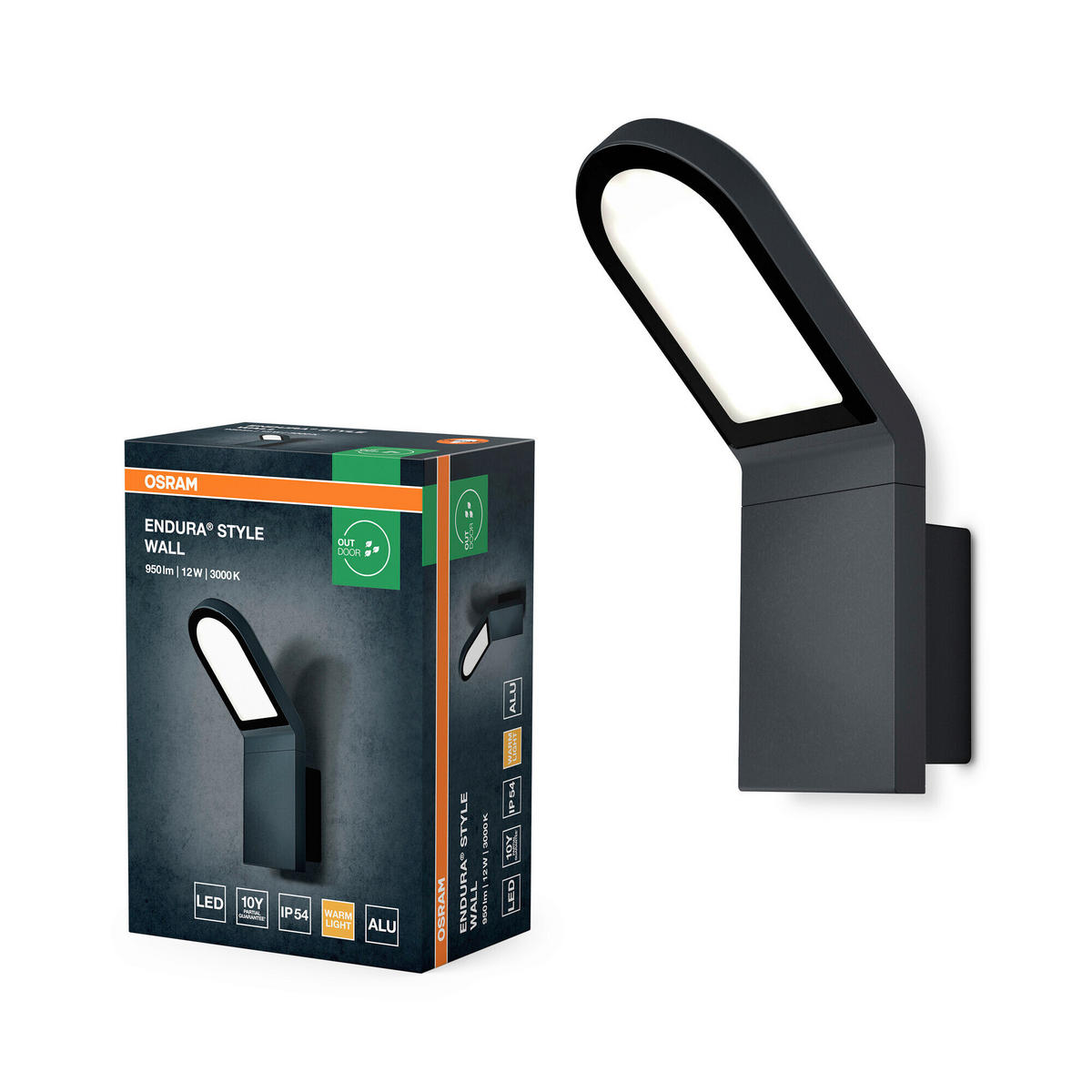 LED-AUßENLEUCHTE 16,8/10/27,3 cm   - Dunkelgrau, Basics, Glas/Metall (16,8/10/27,3cm) - Osram