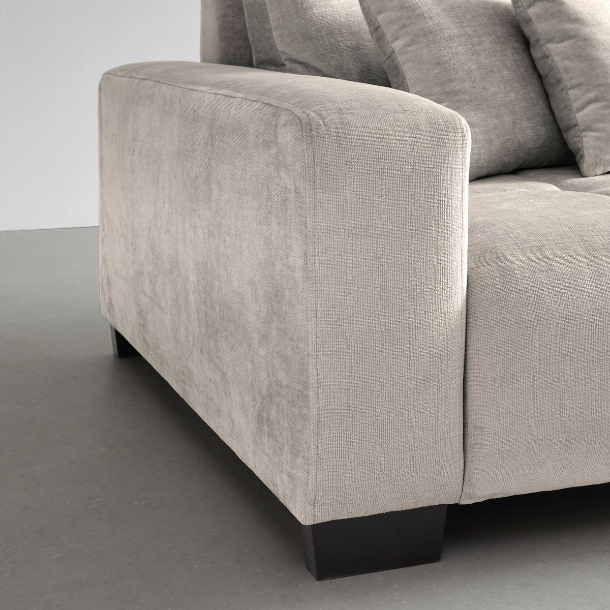 BIG SOFFA i ljusgrå  - ljusgrå/svart, Modern, trä (246/93/124cm) - MID.YOU