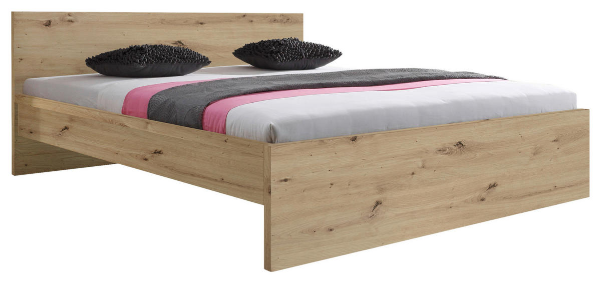 KREVET 140/200 cm     hrast artisan  - hrast artisan, Konvencionalno, pločasti materijal (140/200cm) - Carryhome