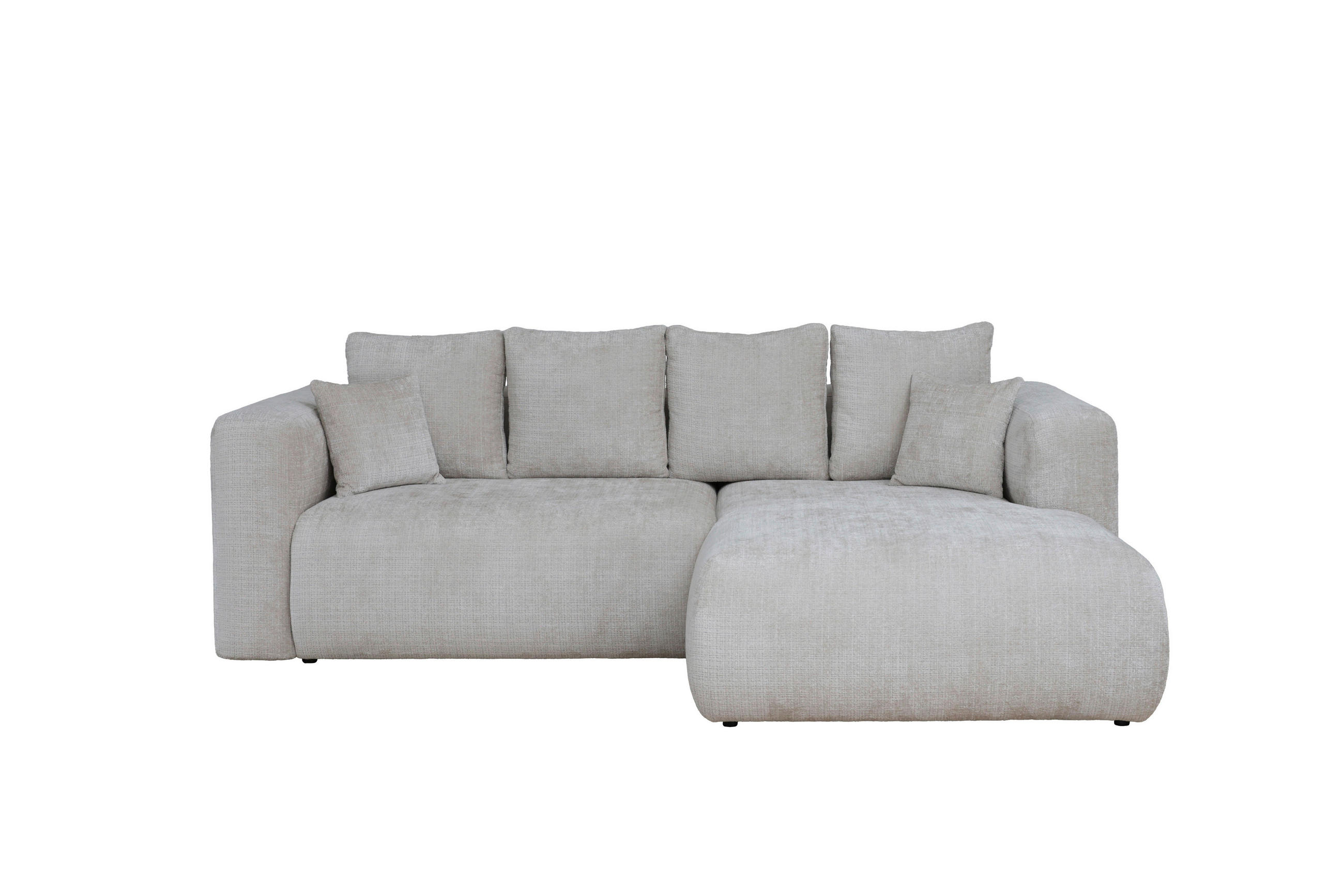 ECKSOFA Creme Chenille Zierkissen, Rückenkissen, Rücken echt  - Creme/Schwarz, MODERN, Kunststoff/Textil (276/188cm) - Milino