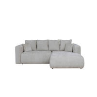 ECKSOFA Creme Chenille Zierkissen, Rückenkissen, Rücken echt  - Creme/Schwarz, MODERN, Kunststoff/Textil (276/188cm) - Milino