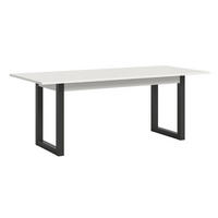RAZTEGLJIVA MIZA, bela  - bela/antracit, Konvencionalno, leseni material (150-190/76/90cm)