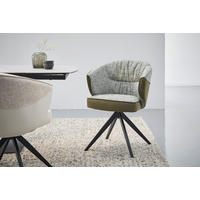 ARMLEHNSTUHL  in Eisen Webstoff, Mikrofaser  - Schwarz/Grün, Design, Textil/Metall (61/82,5/62,5cm) - Novel