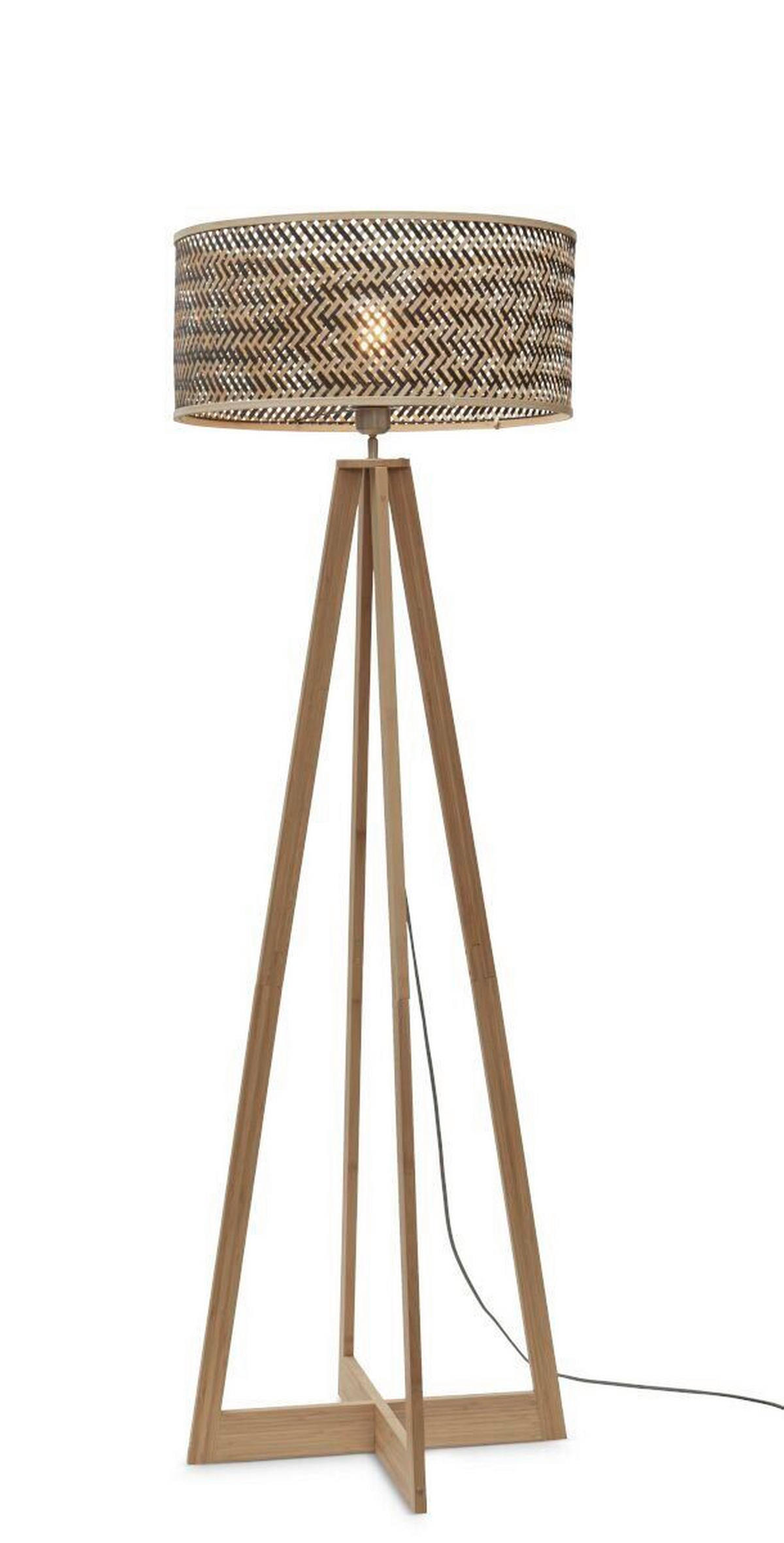 STOJACÍ LAMPA, 50/50/145 cm - černá/přírodní barvy, Trend (50/50/145cm) - Good & Mojo
