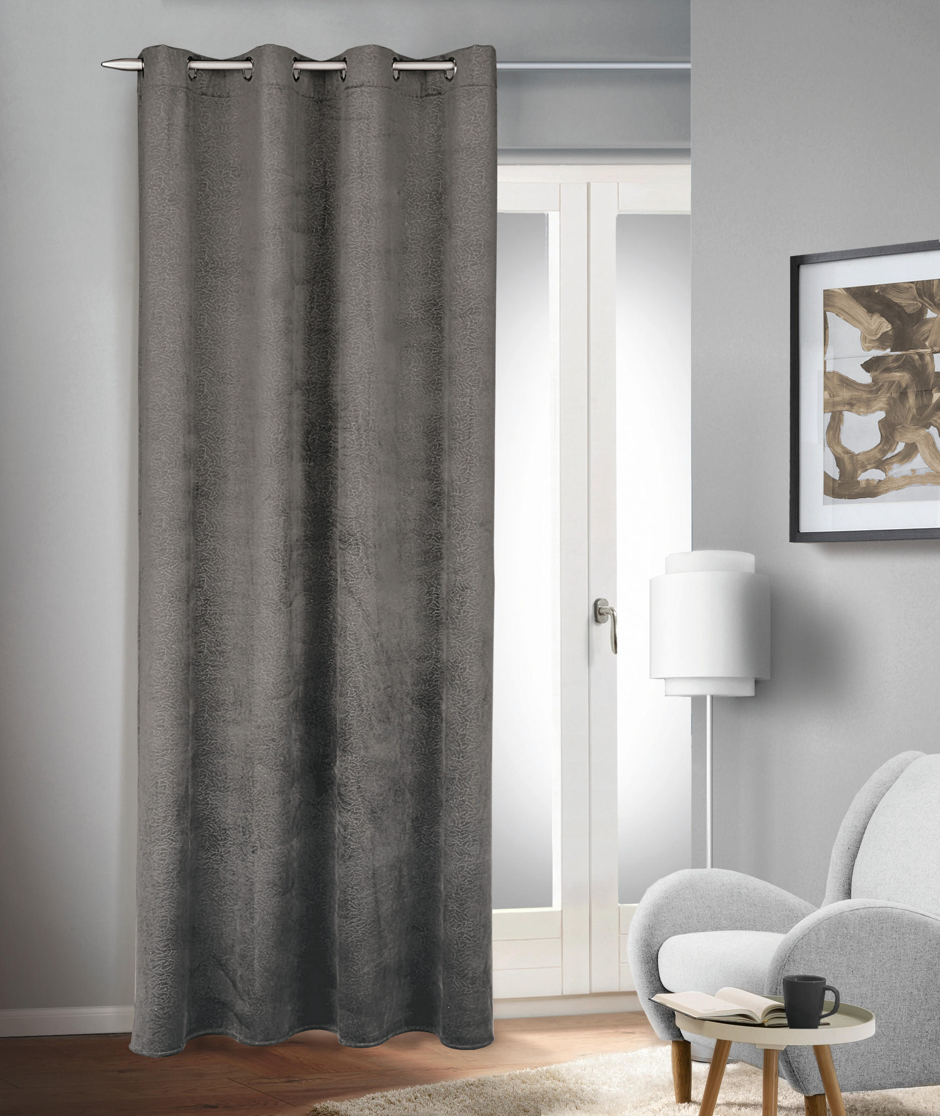 FERTIGVORHANG blickdicht  - Dunkelgrau, Basics, Textil (135/245cm)