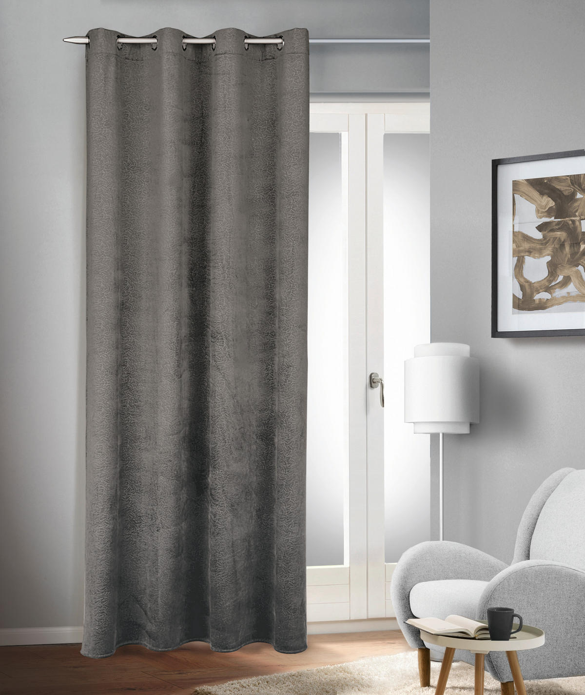 FERTIGVORHANG  blickdicht  135/245 cm   - Dunkelgrau, Basics, Textil (135/245cm)