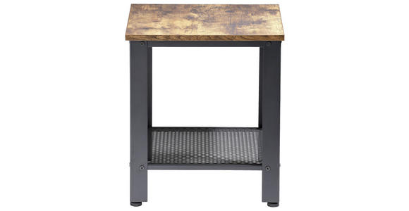 BEISTELLTISCH 40/40/45 cm Schwarz, Walnussfarben quadratisch - Walnussfarben/Schwarz, Trend, Holzwerkstoff/Metall (40/40/45cm) - Carryhome