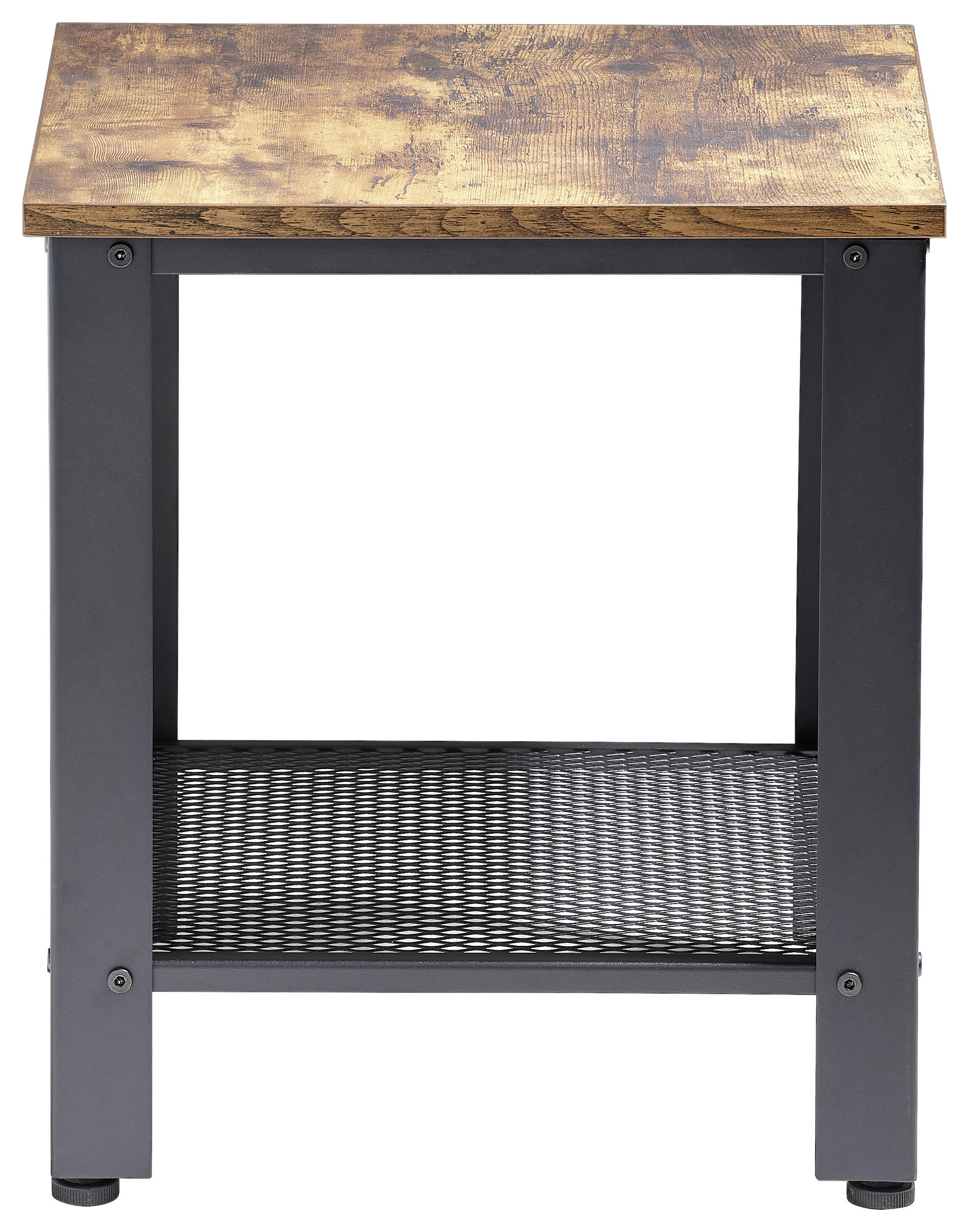 BEISTELLTISCH quadratisch Schwarz, Walnussfarben - Walnussfarben/Schwarz, Trend, Metall (40/40/45cm) - Carryhome
