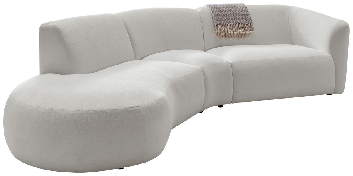 ECKSOFA in Mikrofaser Beige  - Beige/Schwarz, Modern, Kunststoff/Textil (182/276cm) - Livetastic