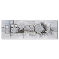 ÖLGEMÄLDE Abstraktes 150/55 cm  - Silberfarben/Schwarz, Design, Holz/Textil (150/55cm) - Monee