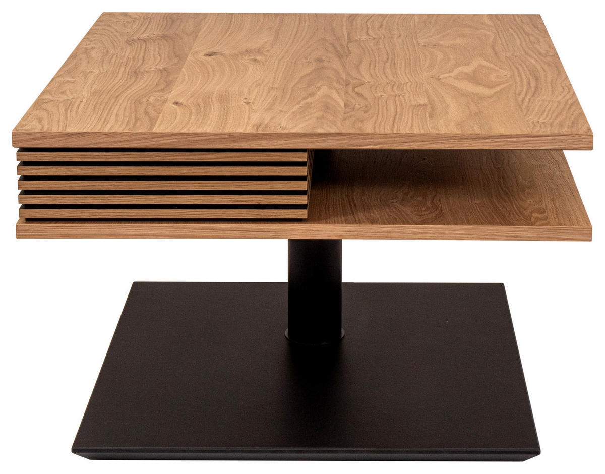 COUCHTISCH in Holz, Metall, Holzwerkstoff 70/70/49-67 cm  - Wildeiche/Schwarz, Design, Holz/Holzwerkstoff (70/70/49-67cm) - Novel