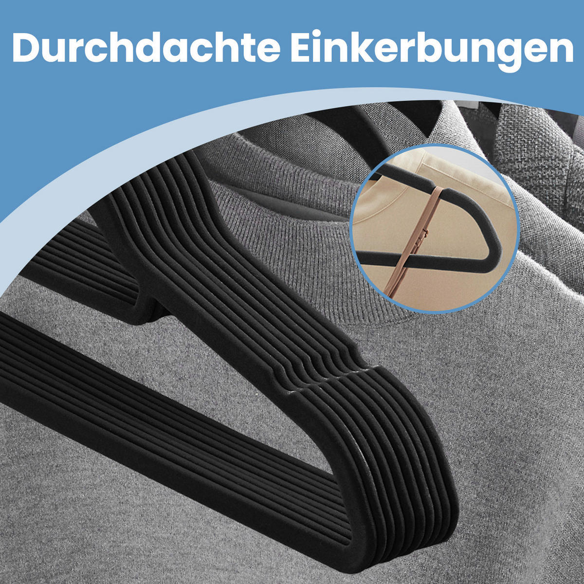 KLEIDERBÜGEL Metall, Kunststoff  - Schwarz, Basics, Kunststoff/Metall (42,7/22/0,6cm)