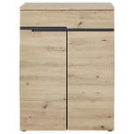 SCHUHSCHRANK  in 80/107/38 cm  - Eichefarben/Schwarz, Design, Holzwerkstoff/Kunststoff (80/107/38cm) - Voleo