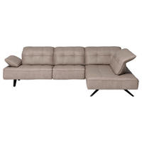 ROHOVÁ SEDAČKA, koža, sivohnedá - sivohnedá/antracitová, Design, kov/koža (289/229cm) - Joop!