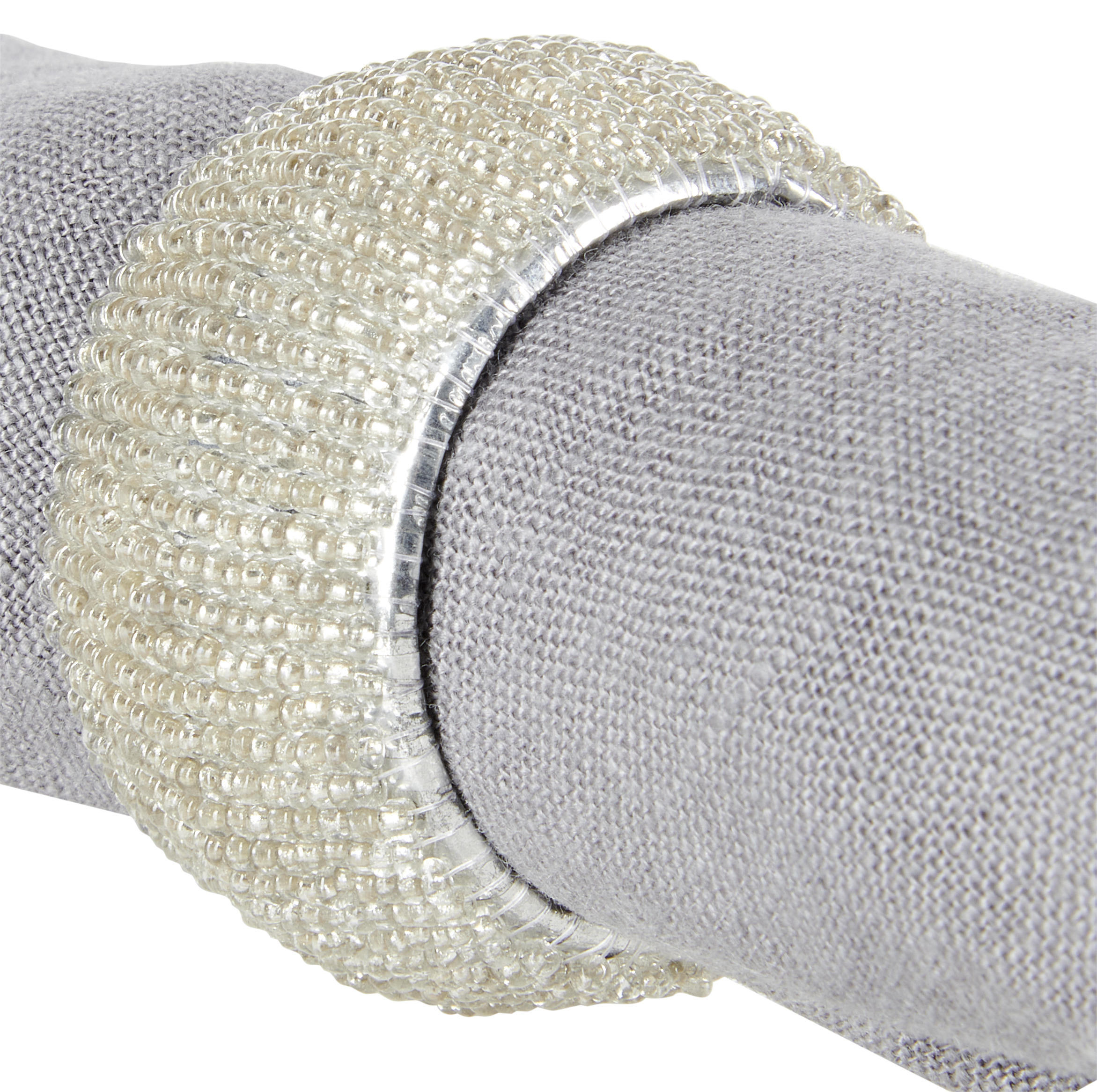 PRSTEN ZA SALVETE - srebrne boje, Lifestyle, staklo (4,5cm) - Ambia Home