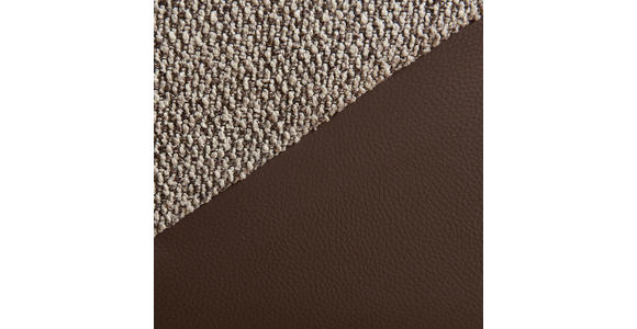 ARMLEHNSTUHL  Sitzfläche 360° drehbar, automatische Rückholfunktion Webstoff Echtleder  - Schwarz/Braun, Design, Leder/Textil (63,5/82,5/63cm) - Novel