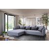 ECKSOFA in Flachgewebe Grau  187/321 cm  - Dunkelgrau/Schwarz, Design, Textil/Metall (187/321cm) - Livetastic