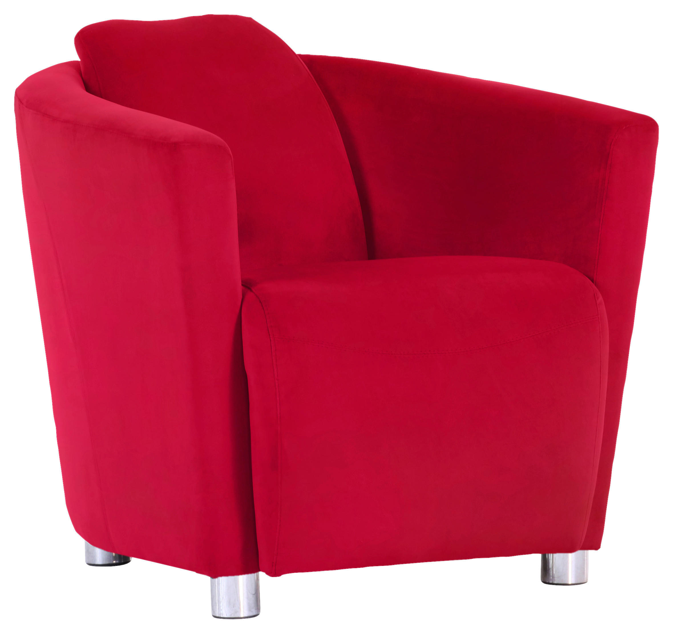 COCKTAILSESSEL Mikrofaser Rot    - Chromfarben/Rot, Design, Holzwerkstoff/Textil (72/72/85cm)