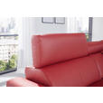 ECKSOFA in Echtleder Rot  - Chromfarben/Rot, Design, Leder/Metall (262/213cm) - Hom`in