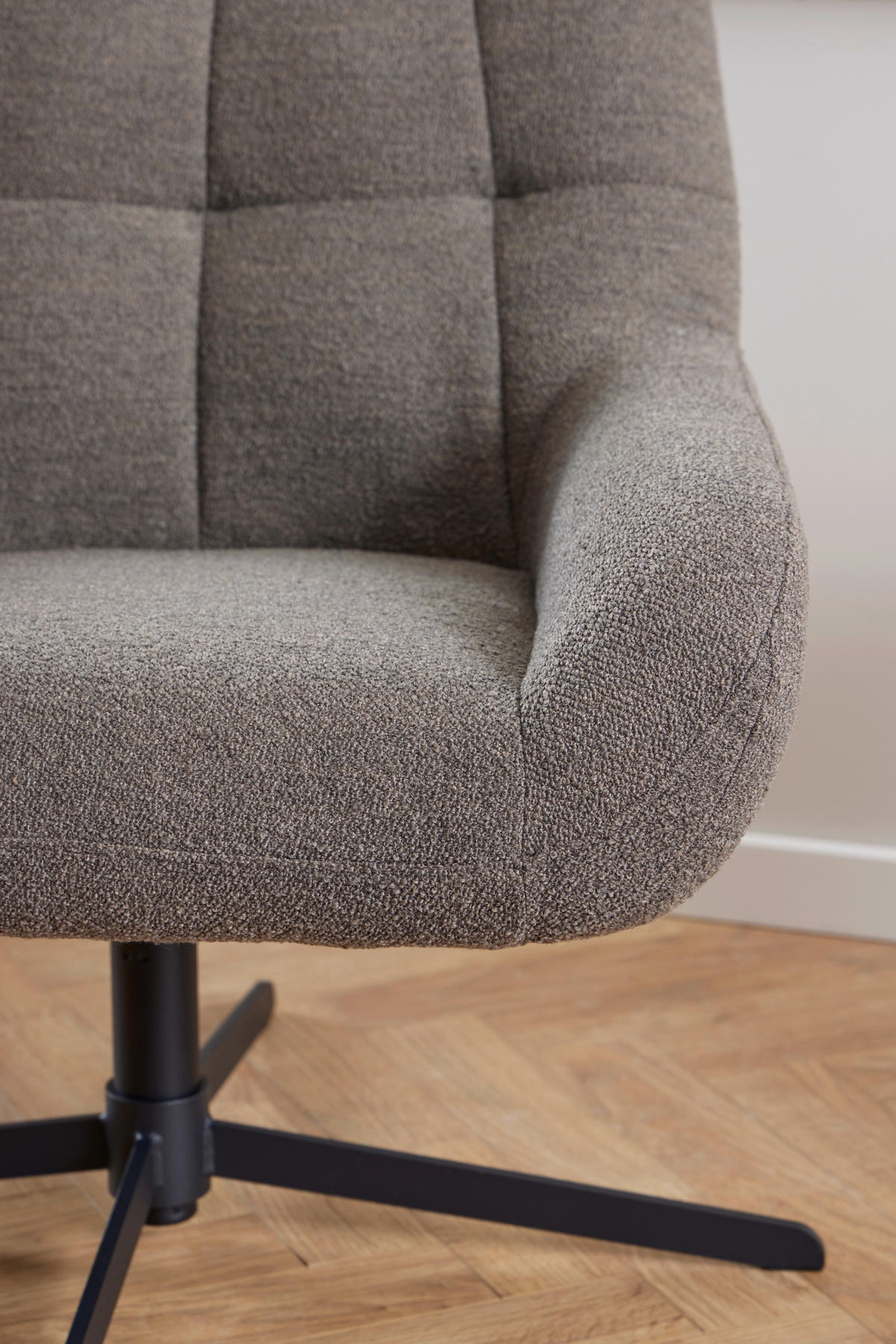 SESSEL in Bouclé Taupe  - Taupe/Schwarz, MODERN, Textil/Metall (73ml) - Livetastic