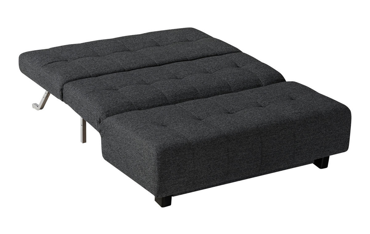 SCHLAFSOFA in Textil Dunkelgrau  - Dunkelgrau/Schwarz, Design, Textil/Metall (145/92/102cm) - Novel