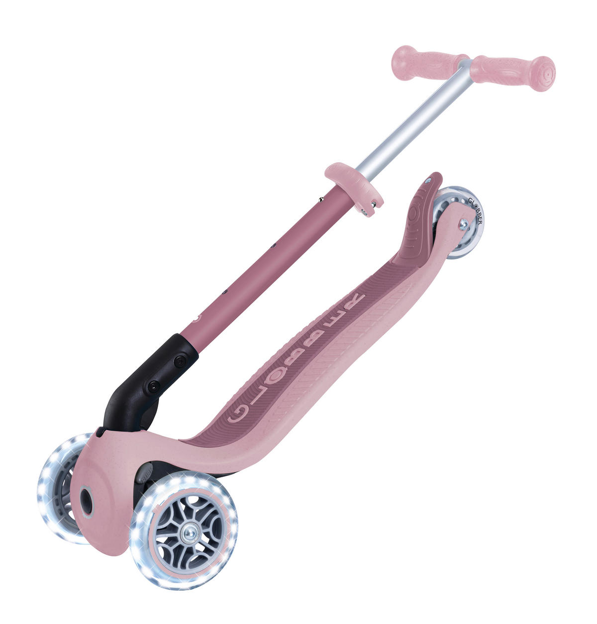 KINDERSCOOTER JUNIOR FOLDABLE LIGHTS ECO  - Beere, Basics, Kunststoff (57.5/28/68cm) - GLOBBER