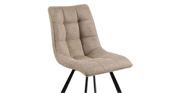 STUHL  Stoffauswahl Leinenoptik  - Schwarz/Braun, Design, Textil/Metall (47/61/86cm) - Xora