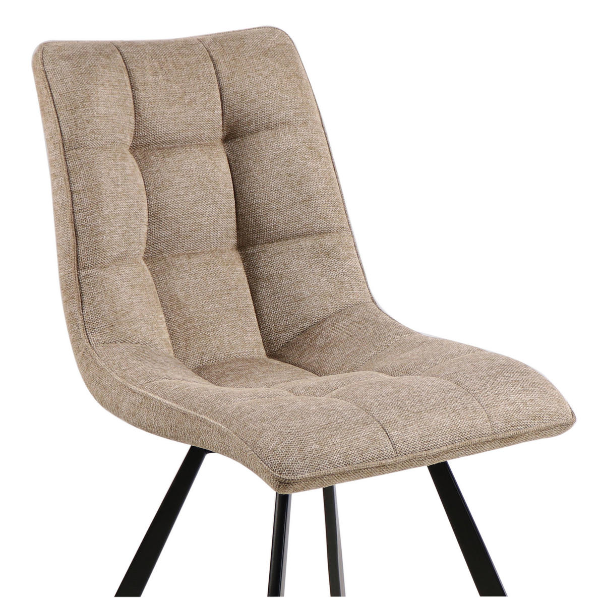 STUHL Leinenoptik Braun, Schwarz  - Schwarz/Braun, Design, Textil/Metall (47/61/86cm) - Xora