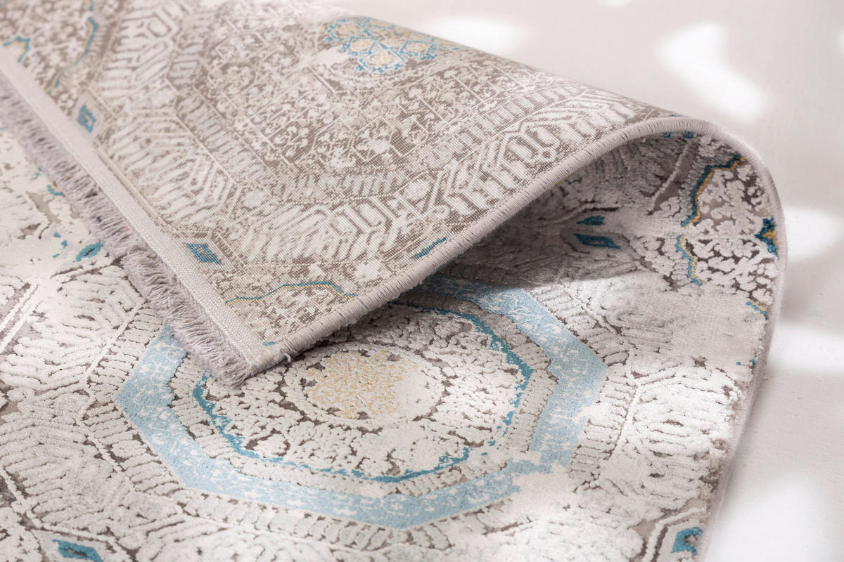 VINTAGE-TEPPICH 133/190 cm Gravina Blau  - Blau, KONVENTIONELL, Textil (133/190cm)