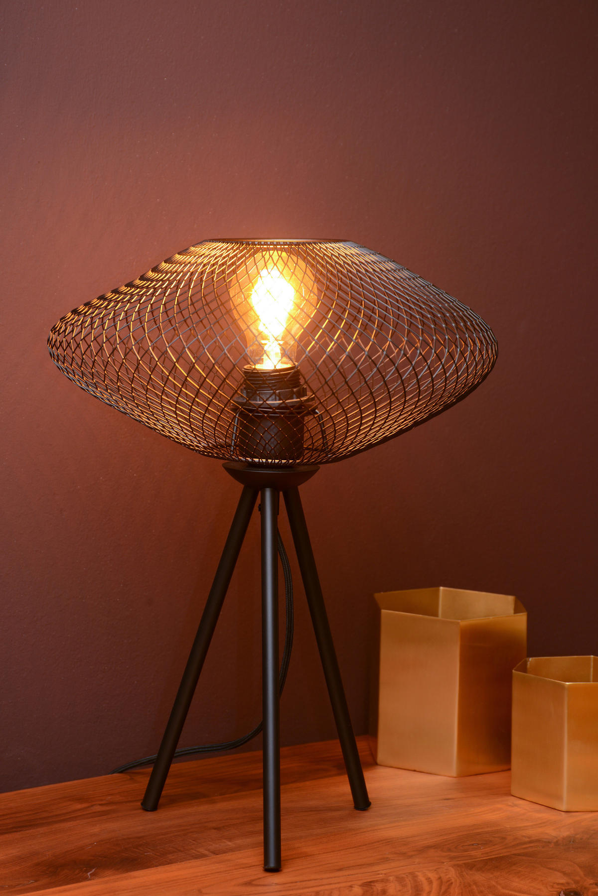 TISCHLEUCHTE MESH 30/41 cm   - Schwarz, KONVENTIONELL, Metall (30/41cm) - Lucide