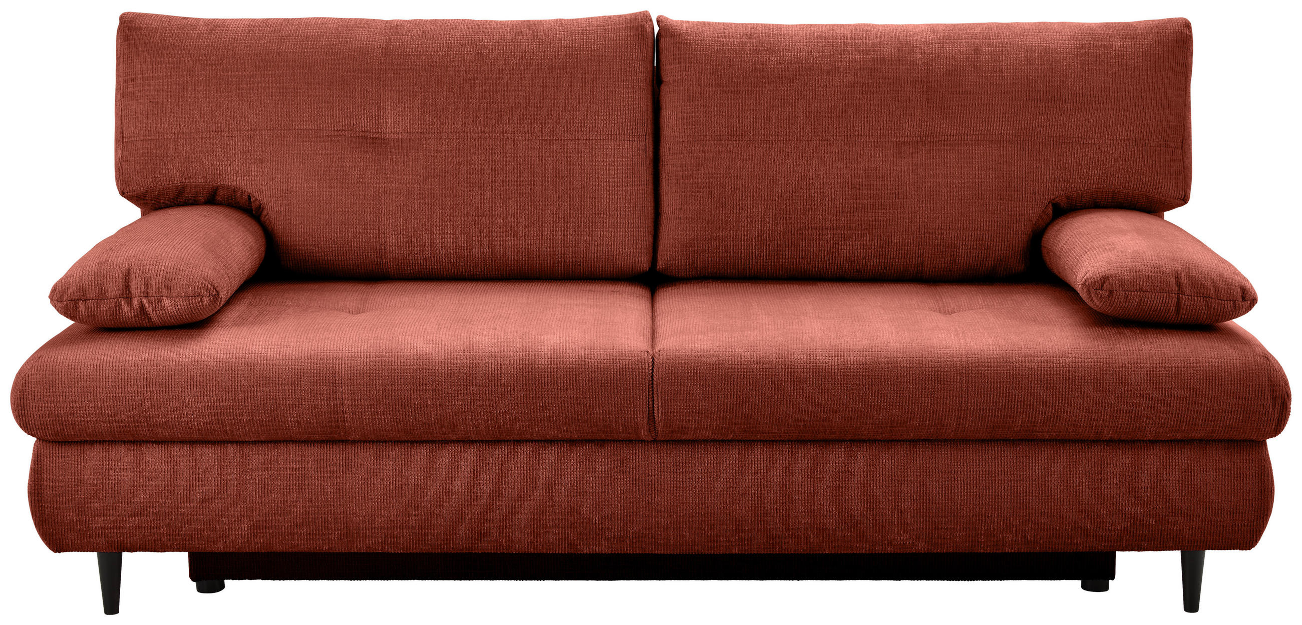 SCHLAFSOFA  in Chenille Terracotta  - Terracotta/Schwarz, KONVENTIONELL, Holz/Textil (212/97/105cm) - MID.YOU