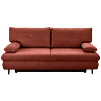 SCHLAFSOFA Chenille Terracotta  - Terracotta/Schwarz, Konventionell, Holz/Textil (212/97/105cm) - MID.YOU