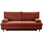 SCHLAFSOFA  mit Liegefunktion, Rücken echt Chenille Terracotta  - Terracotta/Schwarz, KONVENTIONELL, Holz/Textil (212/97/105cm) - Carryhome