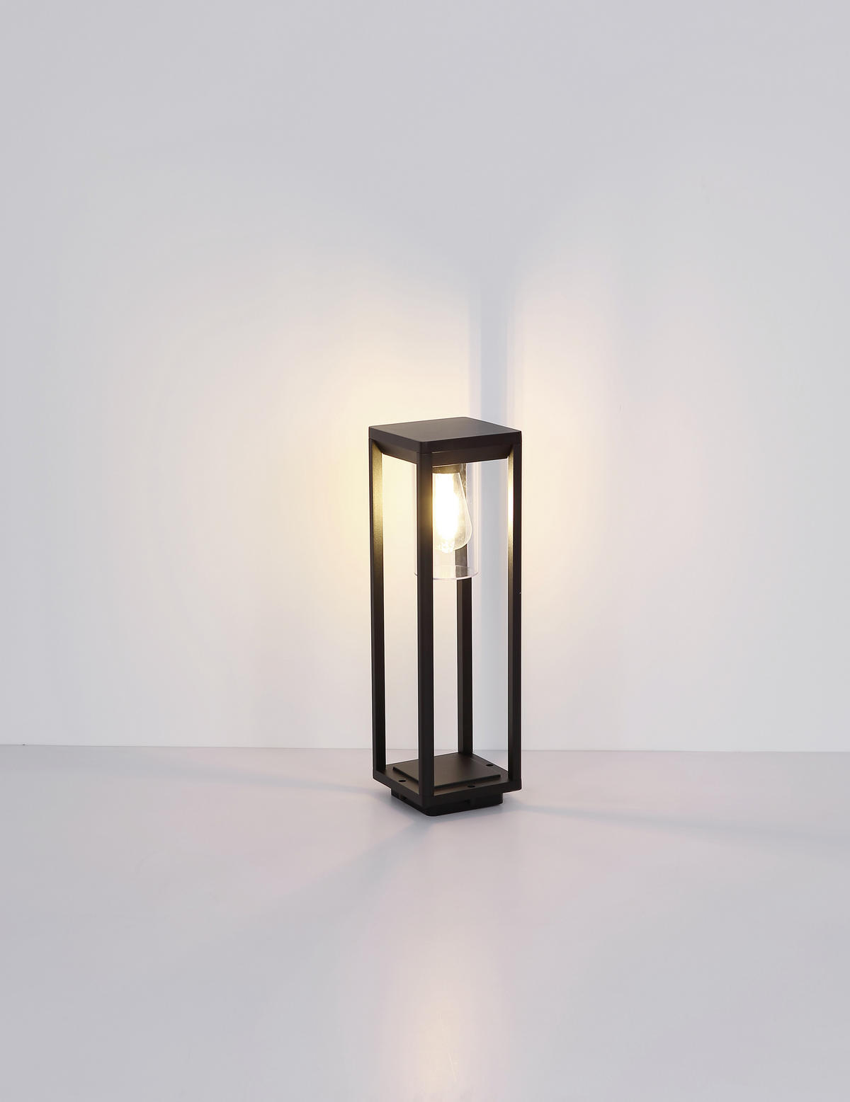 WEGELEUCHTE - Klar/Schwarz, Basics, Kunststoff/Metall (15/15/50cm) - Globo