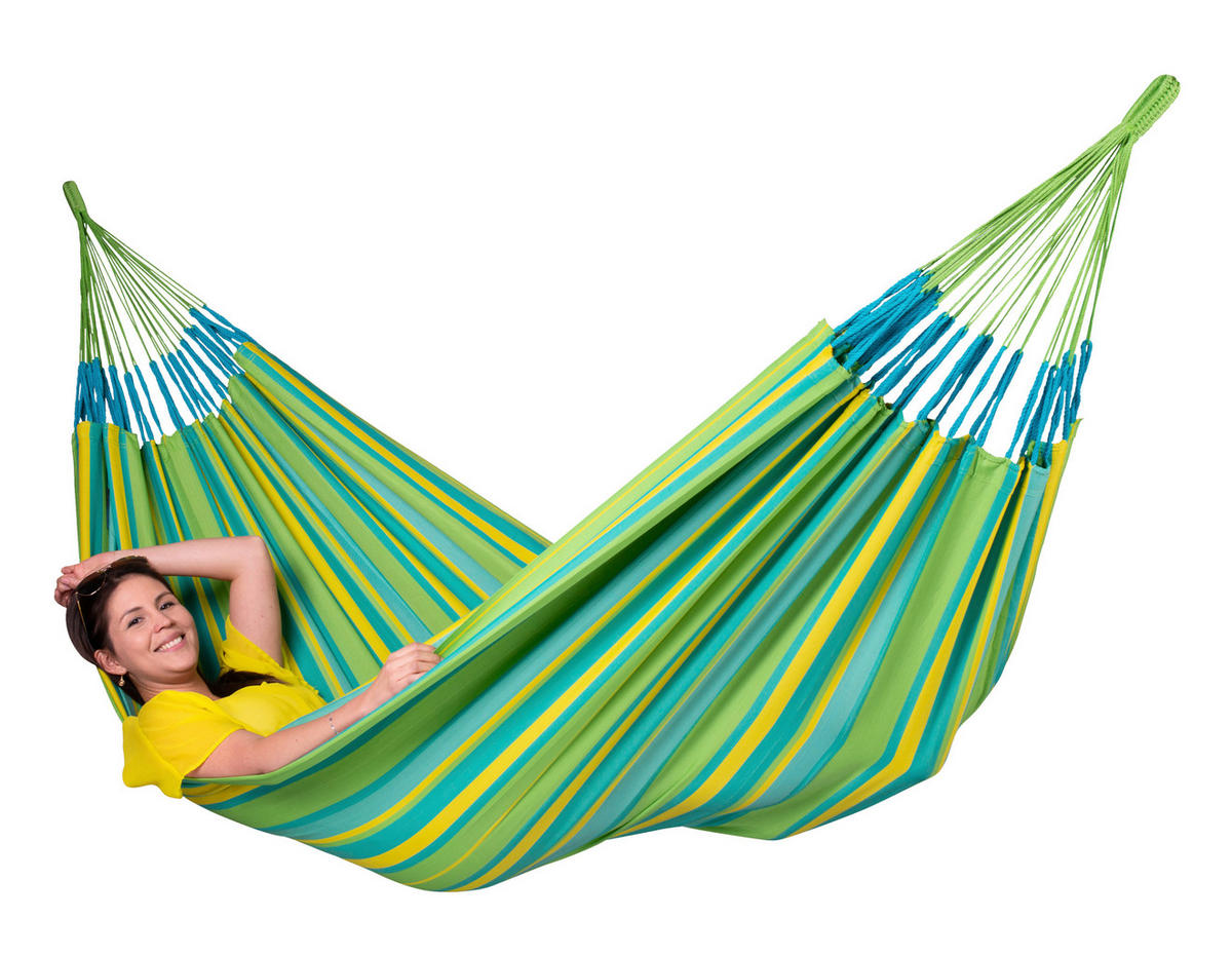 HÄNGEMATTE double outdoor  - Türkis/Gelb, KONVENTIONELL, Textil (160/350cm) - La Siesta