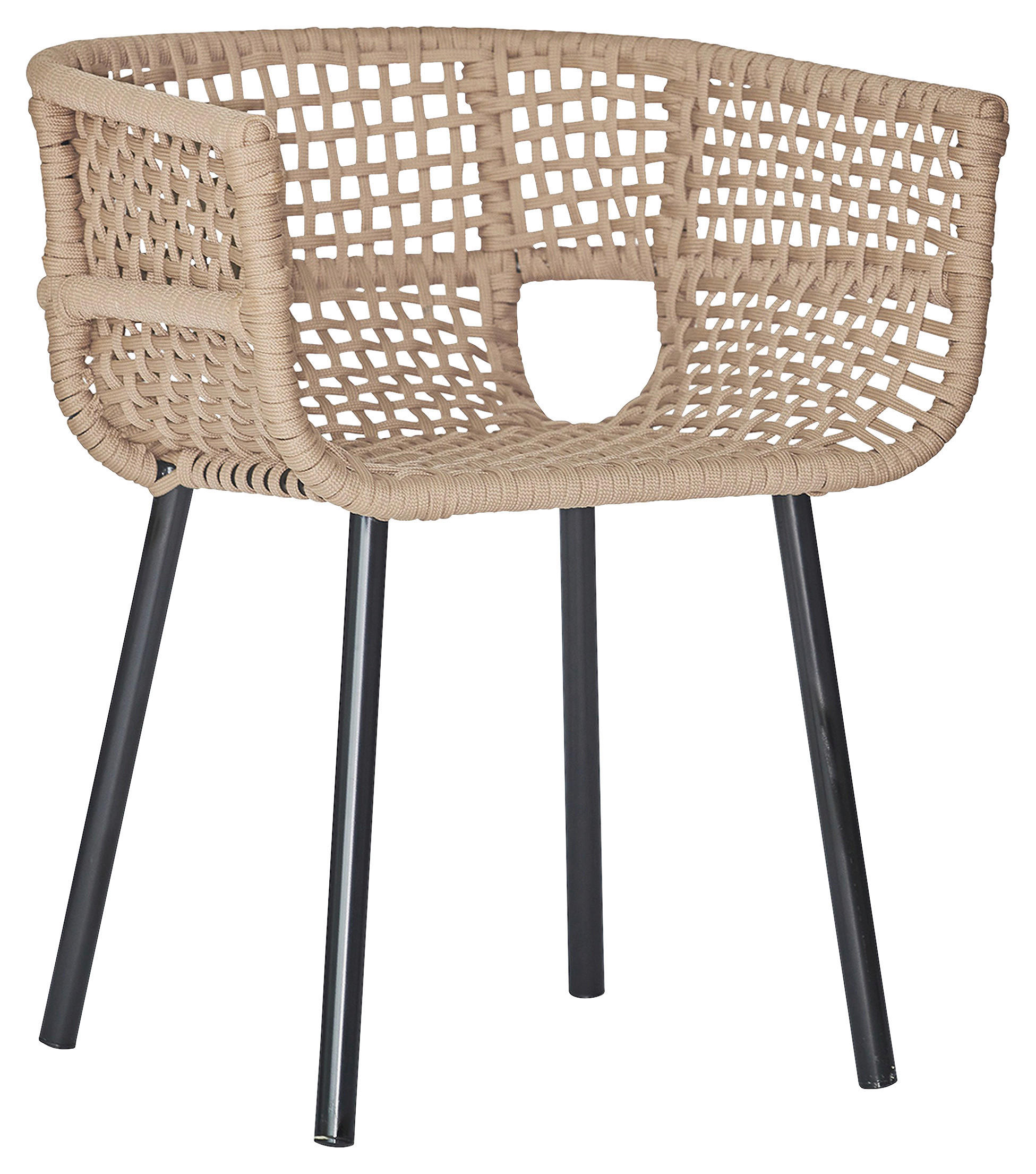 Jan Kurtz Gartensessel Schwarz, Taupe 63x75x53 cm
