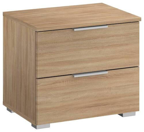 NACHTKÄSTCHEN in Sonoma Eiche  - Alufarben/Sonoma Eiche, MODERN, Holzwerkstoff (47/43/42cm) - Rauch Möbel