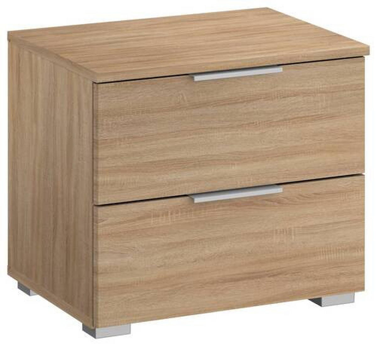 NACHTKÄSTCHEN 47/43/42 cm  in Sonoma Eiche  - Alufarben/Sonoma Eiche, Modern, Holzwerkstoff (47/43/42cm) - Rauch Möbel