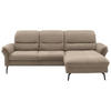 ECKSOFA in Flachgewebe Naturfarben, Sandfarben  - Sandfarben/Schwarz, Konventionell, Textil/Metall (260/181cm) - Beldomo Speed