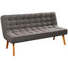 SITZBANK 183/90/79 cm Webstoff Grau Eiche vollmassiv  - Eichefarben/Grau, Design, Holz/Textil (183/90/79cm) - Linea Natura