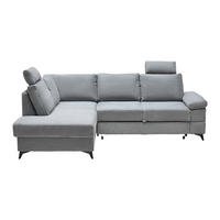 ECKSOFA Webstoff Grau  - Schwarz/Grau, Modern, Textil/Metall (189/87-103/250cm) - MID.YOU
