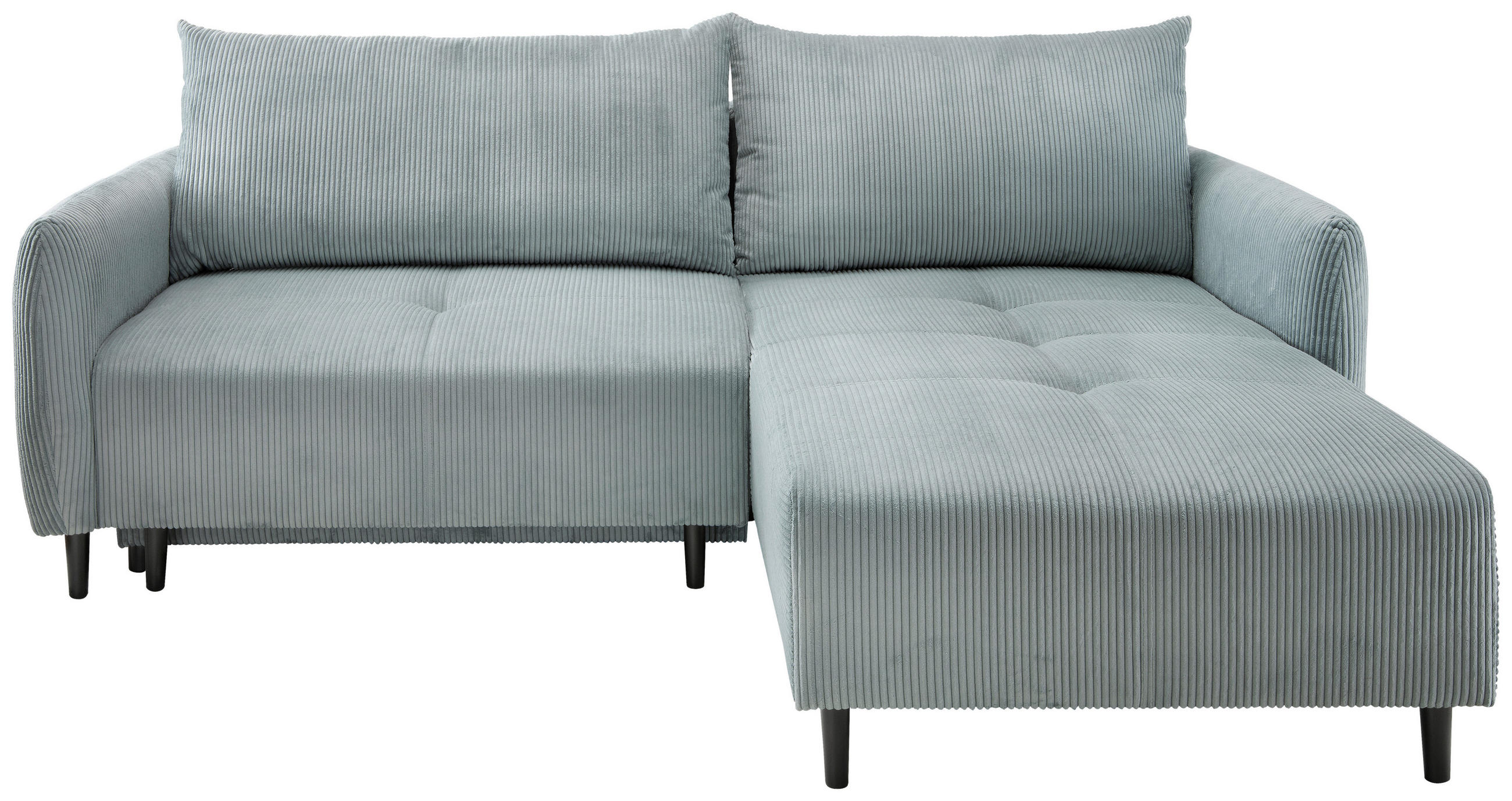 ECKSCHLAFSOFA in Cord Hellblau  - Schwarz/Hellblau, Basics, Holz/Textil (238/174cm) - Livetastic