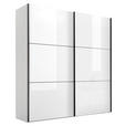 SCHWEBETÜRENSCHRANK  in Weiß  - Schwarz/Weiß, KONVENTIONELL, Glas/Holzwerkstoff (200/222/68cm) - Moderano