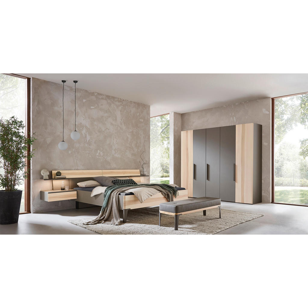 Thumbnail - Valdera Drehtürenschrank, Buche, Fango, Holzwerkstoff, Buche, massiv, 6 Fächer, 249.2x222.3x62 cm, Goldenes M, Made in G...